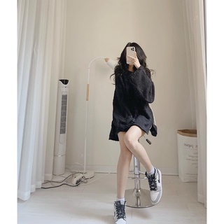 Áo len trơn form rộng lệch vai dấu quần Samhywear