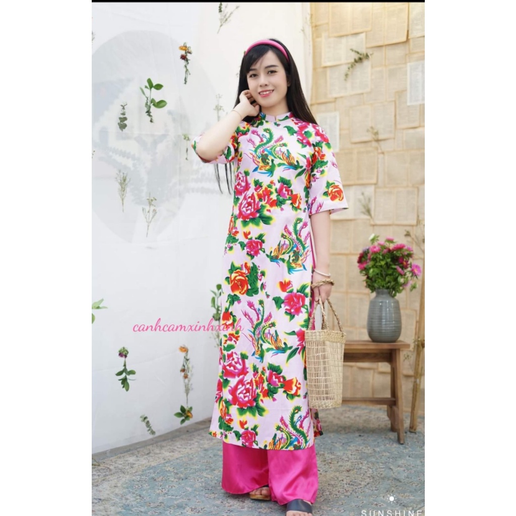 Áo chất liệu linen hoạ tiết đuôi công cao cấp, ảnh thật