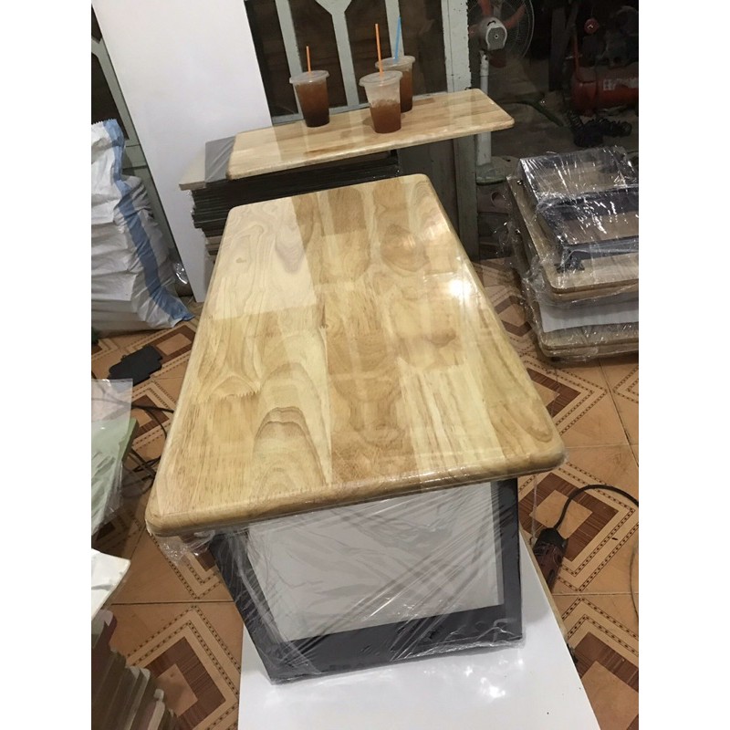 Bàn ngồi bệt, bàn học bàn ăn gấp gọn ( 40*100 cao 32cm) mặt gỗ cao su bo gốc cạnh