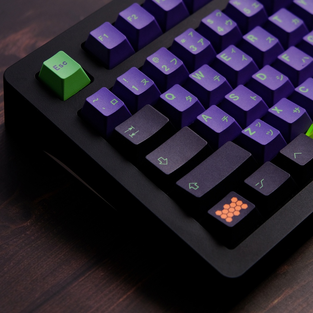 EVA Mecha-01 Keycap, 134 phím PBT Keycaps Cherry Profile DYE-SUB EVA Nhật Bản Keycap cho bàn phím cơ chơi game, bàn phím cơ