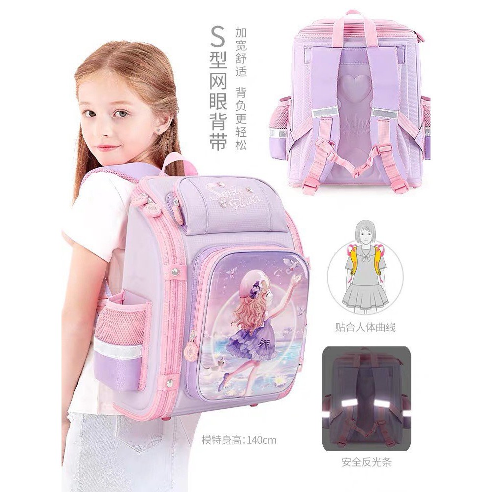 Balo/ cặp sách chống gù lưng hàng cao cấp cho bé gái siêu đáng yêu, dễ thương, siêu nhẹ