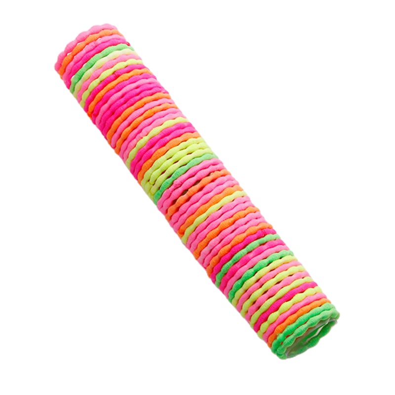 Bộ 50 Dây Cột Tóc Co Giãn Không Kim Loại