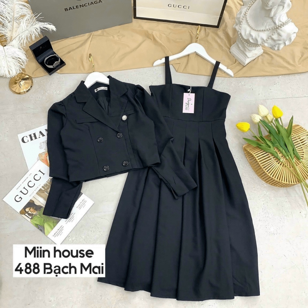 SET BỘ TRANG PHỤC NỮ DÀI KÈM ÁO VEST SIÊU XINH THỜI TRANG NỮ CÁ TÍNH HOTTREND HHP