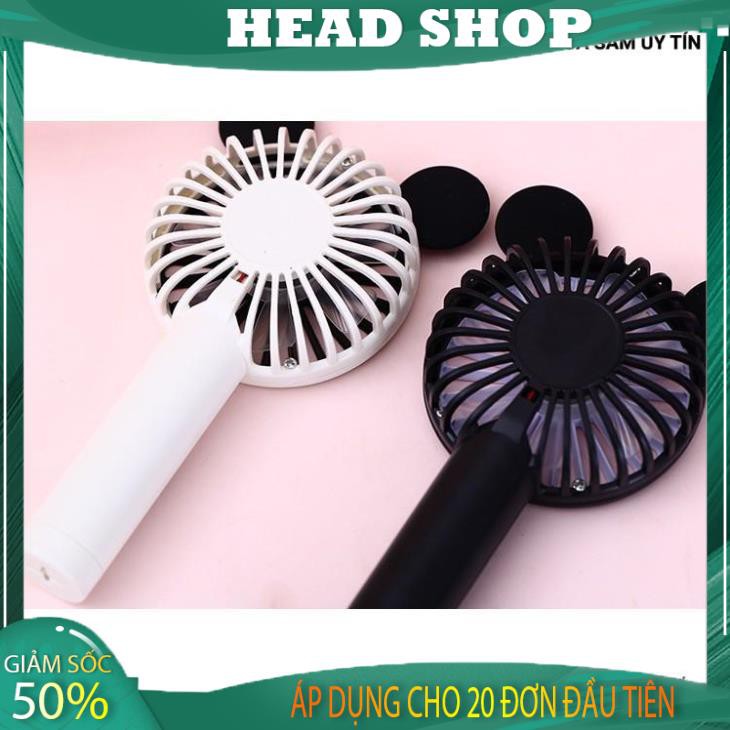 Quạt Mini Cầm Tay Pin Sạc 7 cánh Có Đế Để Bàn - Quạt mini cầm tay tích điện mẫu 3 HEAD SHOP