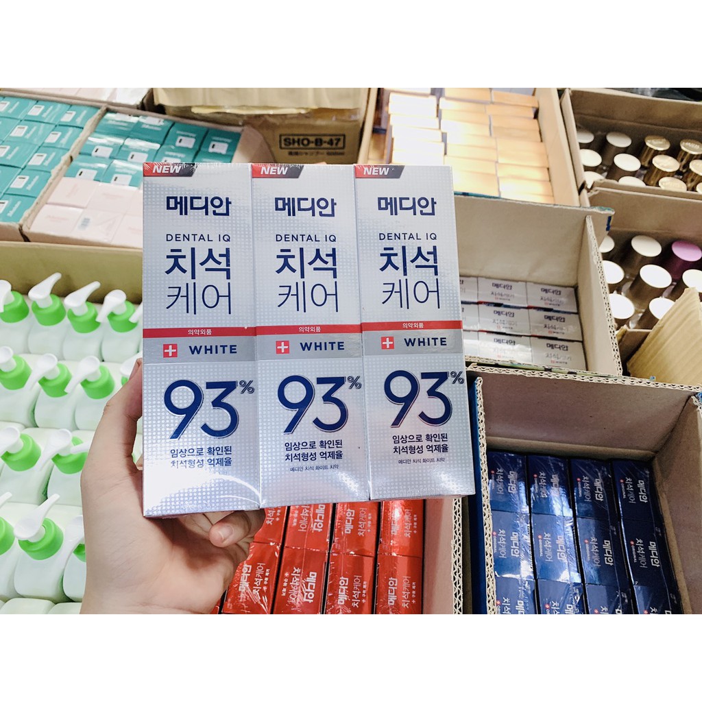 Kem Đánh Răng Hàn Quốc Median Dental IQ 93% ( Xanh Lá + Đỏ + Trắng + Xanh Tím )