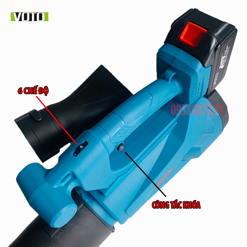 Máy Thổi Bụi Lá Cây Dùng Pin VOTO 18V - 21V  Chung Chân Pin MAKITA 4CM