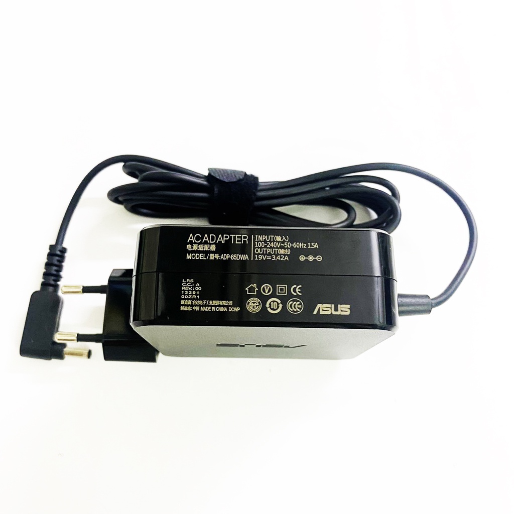 Sạc Laptop Asus củ vuông chân nhỏ chính hãng 19V – 3.42A , adapter Asus chân nhỏ 4.0mm x 1.35mm