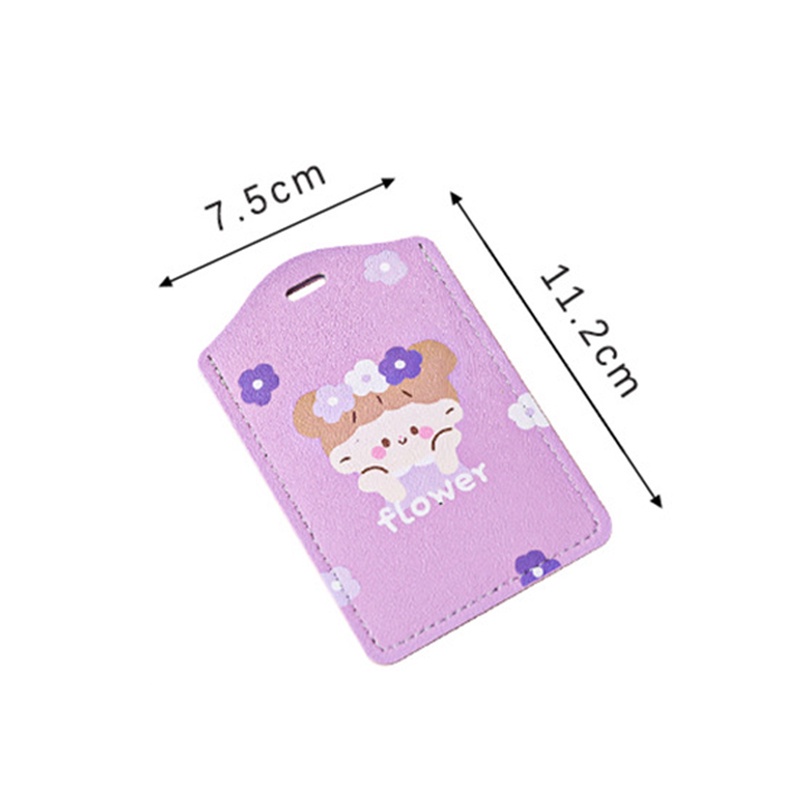 Cartoon Access Control Card Protective Cover ID Work Card Cover with Lanyard