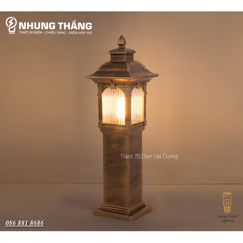 Đèn Cột Trang Trí Sân Vườn Cổ Điển DSV-1172 Chống Nước - Chiều Cao 62cm - Cắm Điện 220V - Kèm Bóng G45 - Bảo Hành 1 Năm
