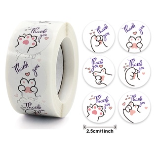 Cuộn 500 tem giấy decal dán nhãn thank you sticker cảm ơn trang trí sổ tay handmade gói quà STICK035