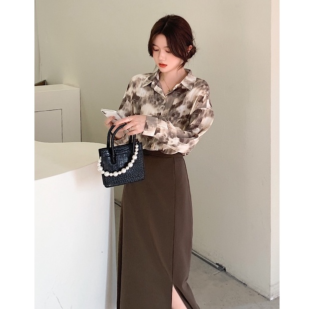 Chân Váy Chữ A Xẻ Tà Có Khóa Kéo Đơn Giản Dễ Phối Đồ 49107