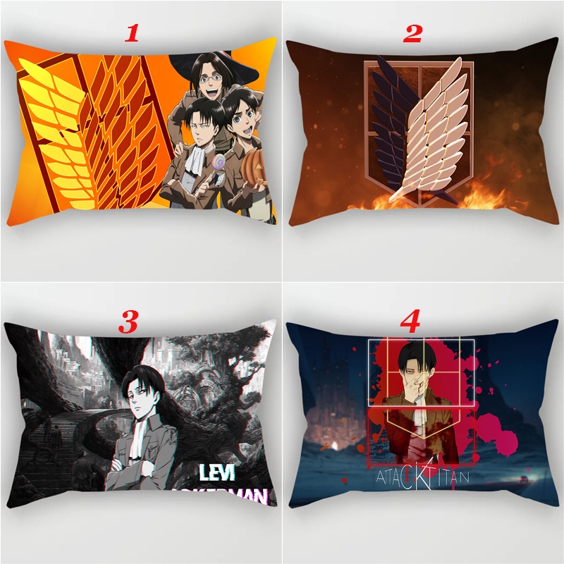 Vỏ Gối Polyester Hình Chữ Nhật In Họa Tiết Hoạt Hình Attack on Titan