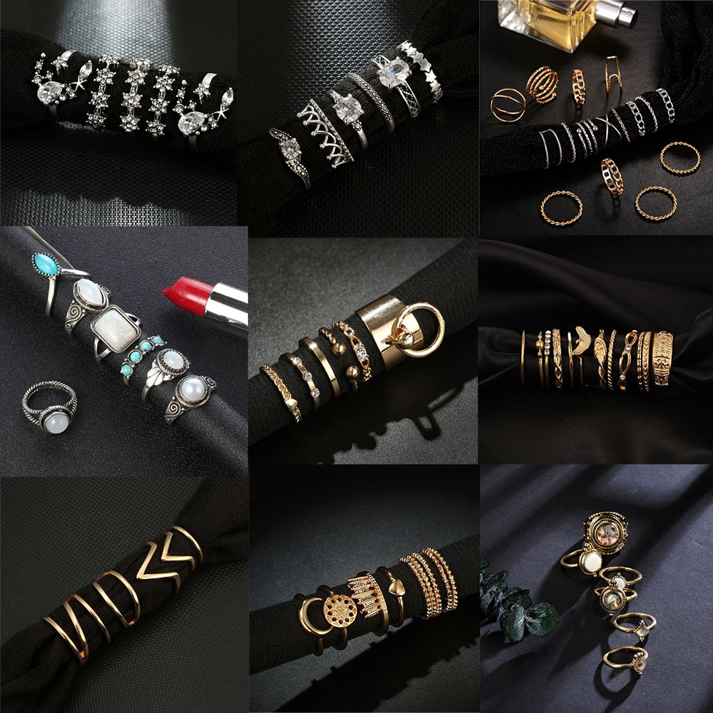 Nhẫn đeo tay họa tiết hình học cá tinh dành cho nữ