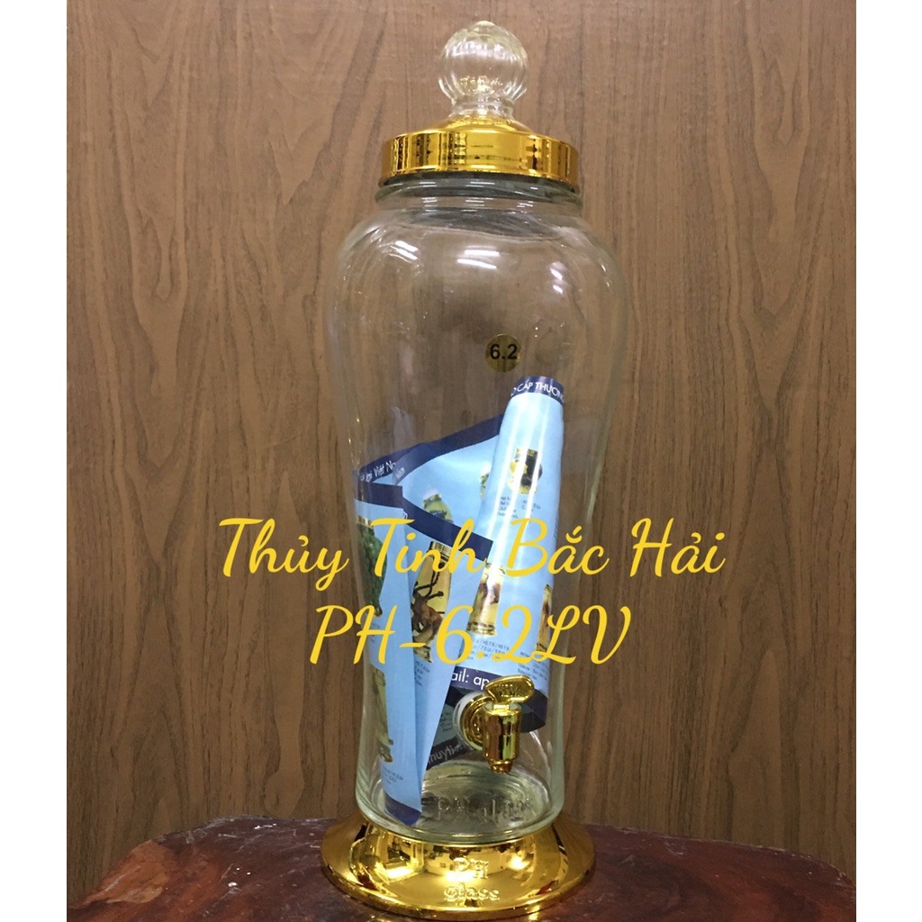 BÌNH NGÂM RƯỢU THỦY TINH CAO CÂP HS 6.2L- Thủy Tinh Bắc Hải
