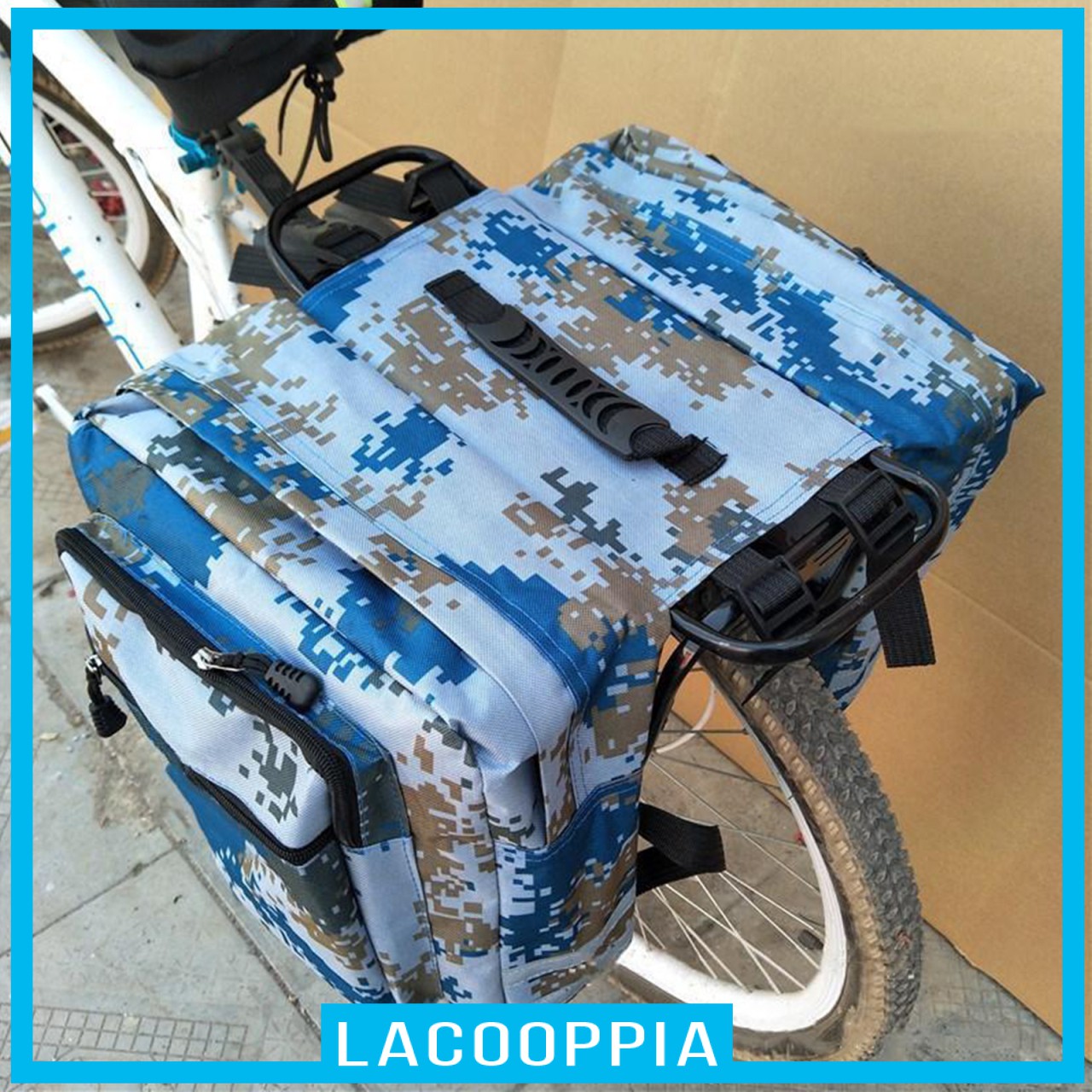 [LACOOPPIA] Cycling Rear Rack Seat Trunk Saddle Storage Pannier Bicycle Bag Reflective Strip