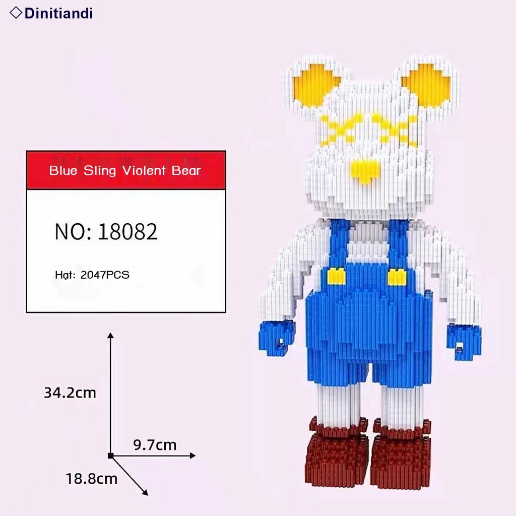 🚚SẴN HÀNG🚚 Khối xây dựng gấu bạo lực tương thích với khối xây dựng Lego xếp hình hạt nhỏ cắm quà tặng người