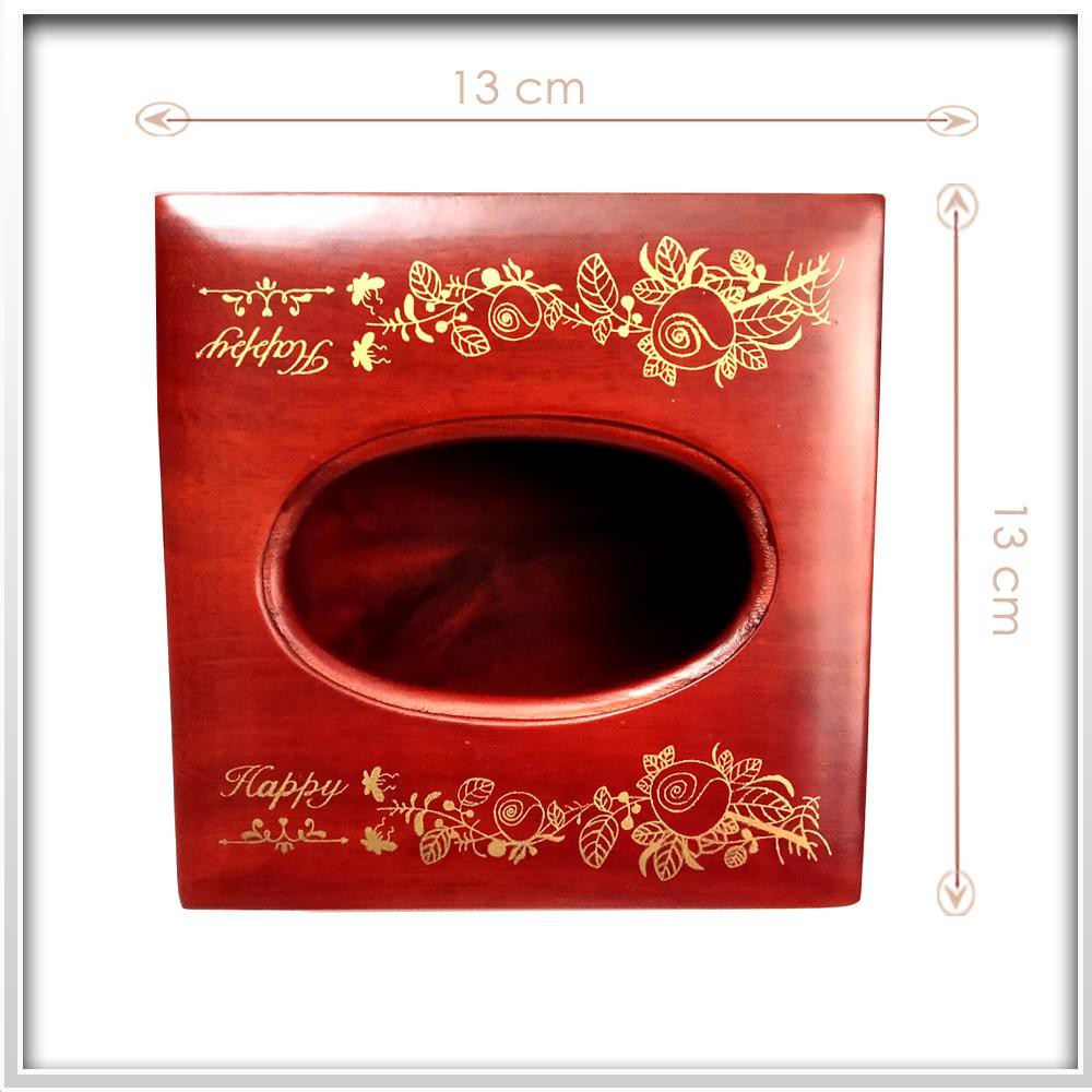 Hộp đựng khăn giấy hình vuông bằng gỗ tự nhiên, hàng thủ công cao cấp | BigBuy360 - bigbuy360.vn
