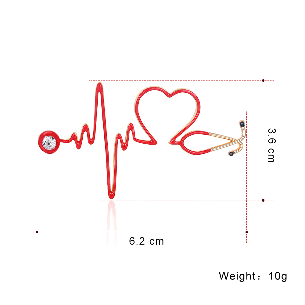Ghim Cài Áo Hình Ống Nghe Nhịp Tim Sáng Tạo