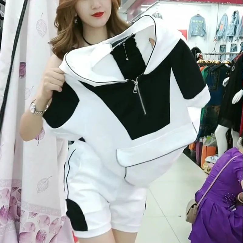 Set đồ thể thao ngắn tay dáng rộng phong cách Hàn Quốc thời trang dành cho nữ