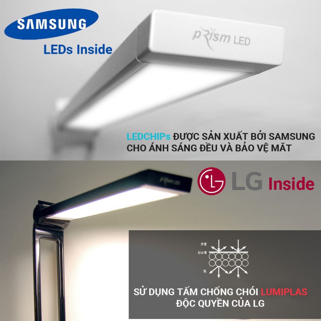 Đèn bàn làm việc cao cấp LED Prism Touchan Model 5400 nhập khẩu Hàn Quốc, BH 3 năm- chống cận, chống chói lóa