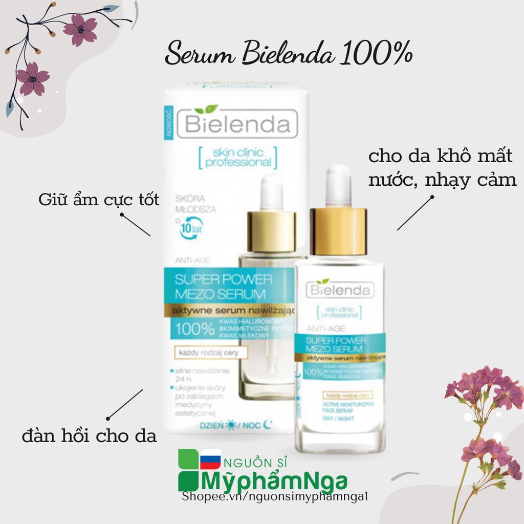 Serum Bielenda 100% cho da khô mất nước, nhạy cảm