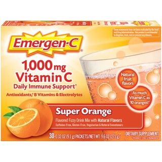 Bột sủi C tăng đề kháng, tăng miễn dịch Emergen-C Vitamin C 1000mg Super Orange 30 gói