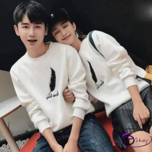 Áo Cặp  ⚜️ Áo Nỉ THu Đông ⚜️ Đồ Đôi Nỉ Bông tay dài cổ tròn tình yêu khủng long Hot 2020 Cao cấp loại 1 | BigBuy360 - bigbuy360.vn