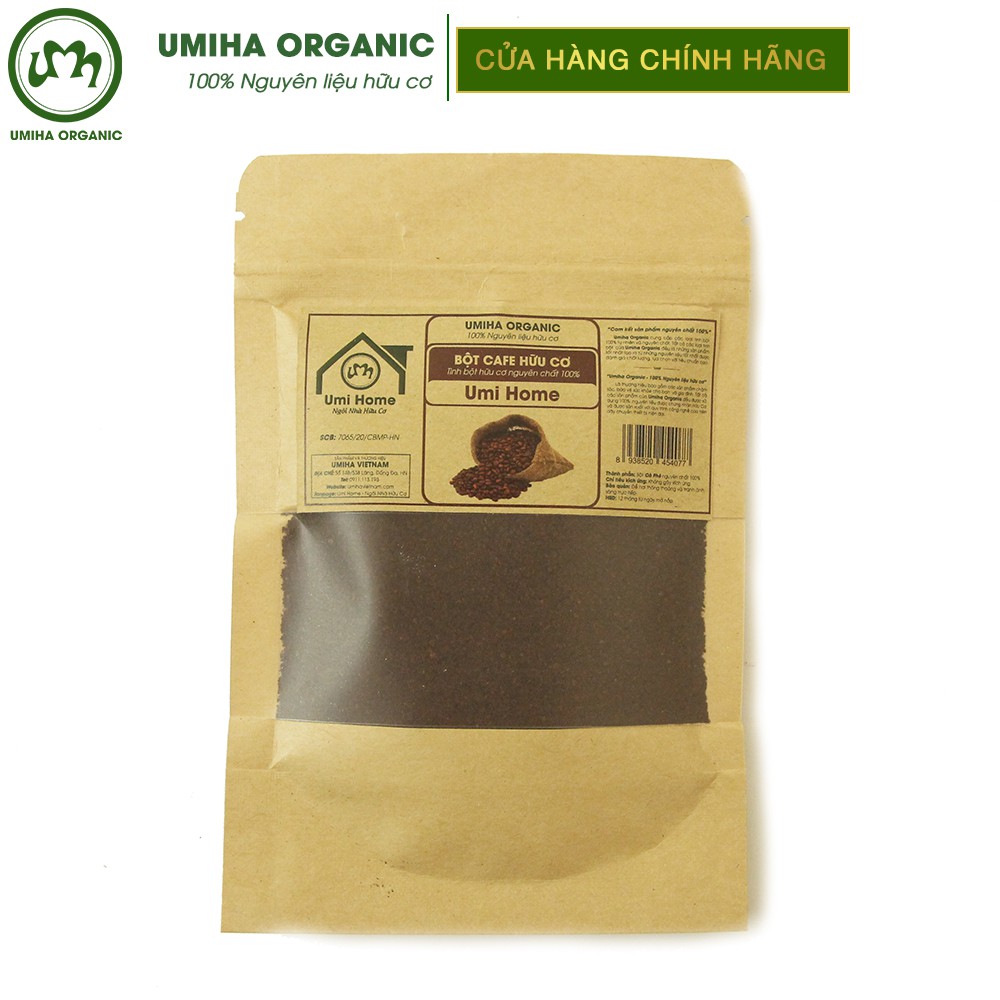 Bột Cà Phê dưỡng trắng da hữu cơ UMIHA nguyên chất túi Zip 35g | Coffee Powder 100% Organic