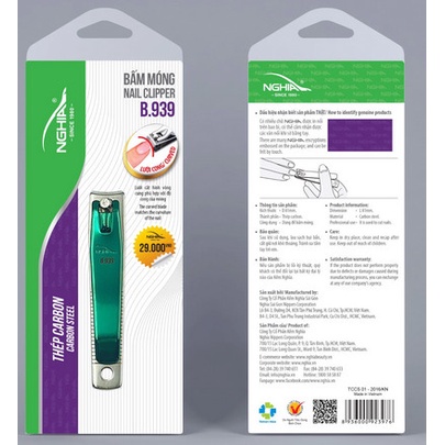 Bấm móng tay kềm Nghĩa B939, bấm móng B939