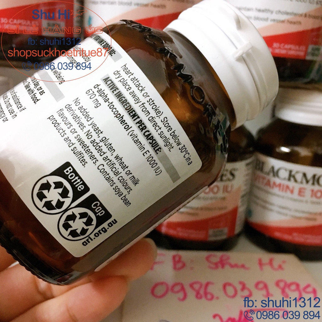 Viên uống vitamin e blackmores vitamin E 1000iu 30 viên, 100 viên úc, đẹp da