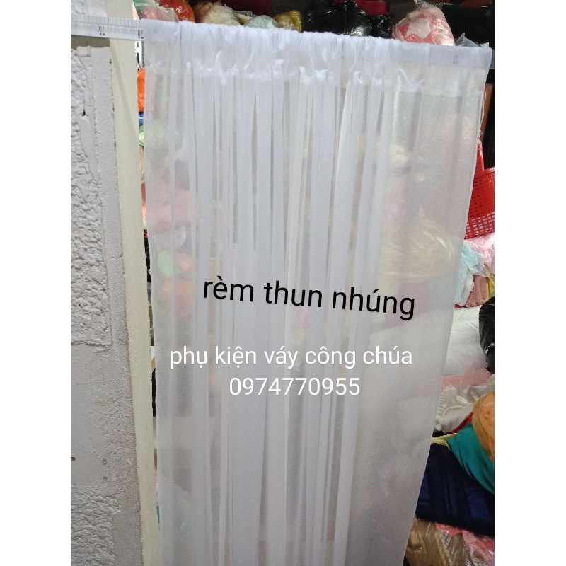 (Đã may sẵn )  Rèm thun nhúng làm phông sinh nhật , cưới hỏi ..