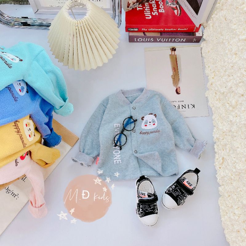 Áo Khoác Nỉ Bông Sơ Sinh Cổ Tàu Mềm Ấm Cho Bé 3-12kg 2022