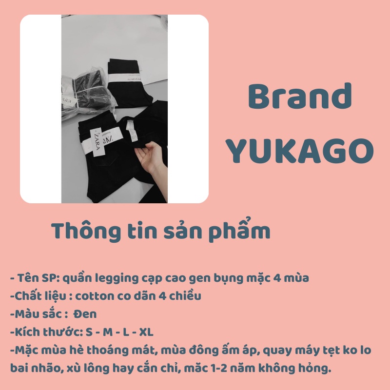 Quần legging nữ cạp cao nâng mông gen bụng mặc 4 mùa YUKAGO 211225221225