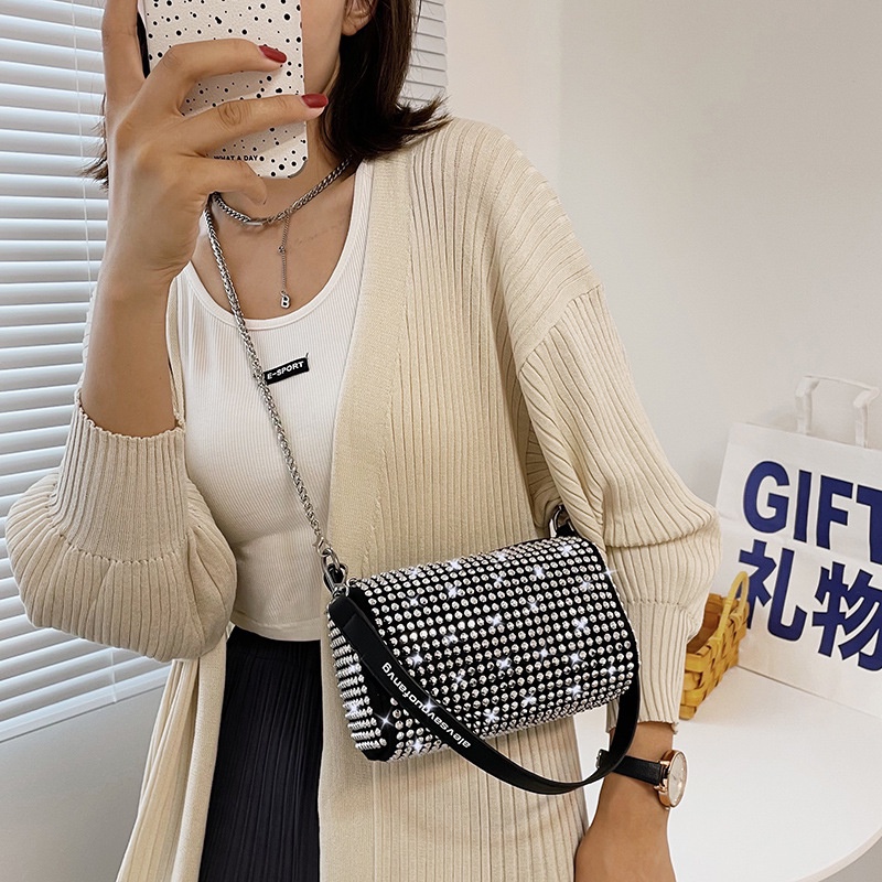 Túi Xách Đeo Chéo Đính Đá Lấp Lánh Thời Trang Mới Cho Nữ