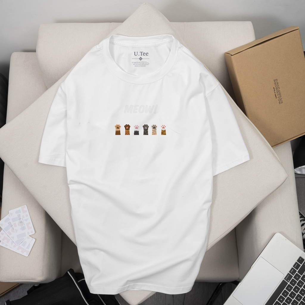 Áo Thun Cổ Tròn MEOW MEOW Chất Cotton 100% Form Rộng Hình In Chuẩn Với Công Nghệ Hiện Đại Nhất Nhật Bản