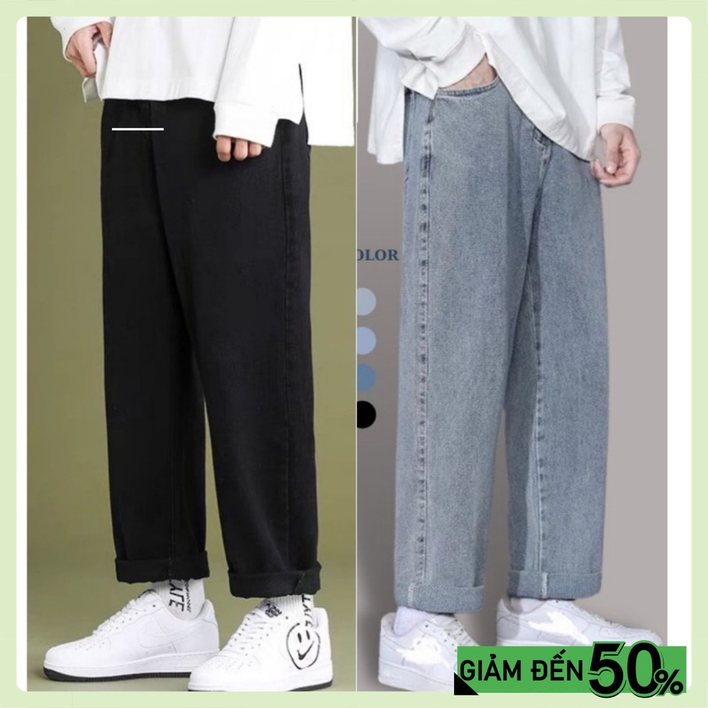 Quần jean nam baggy ống suông rộng,Quần bò nam nữ dáng đứng vải jeans bò cao cấp hottrend 2022