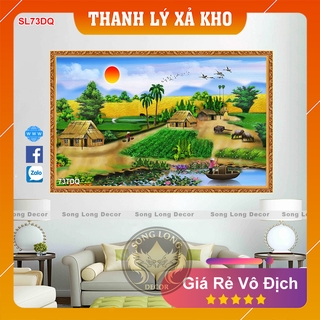 Tranh Dán Tường Làng Quê Việt Nam - SL73DQ-Tranh 3d Đồng quê - Song Long Decor