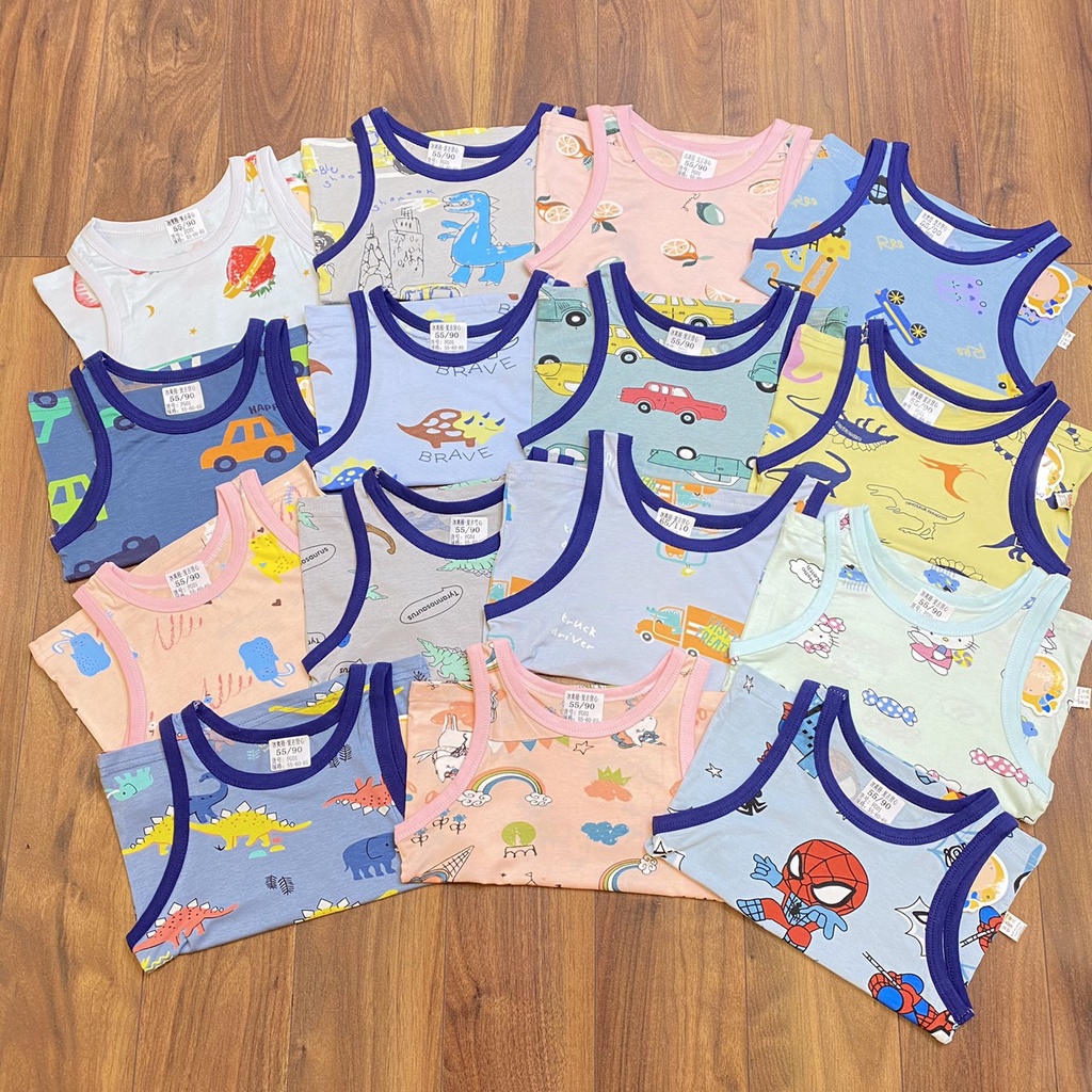 BỘ BA LỖ THUN LẠNH NHIỀU MẪU CHO BÉ TRAI 9-21KG