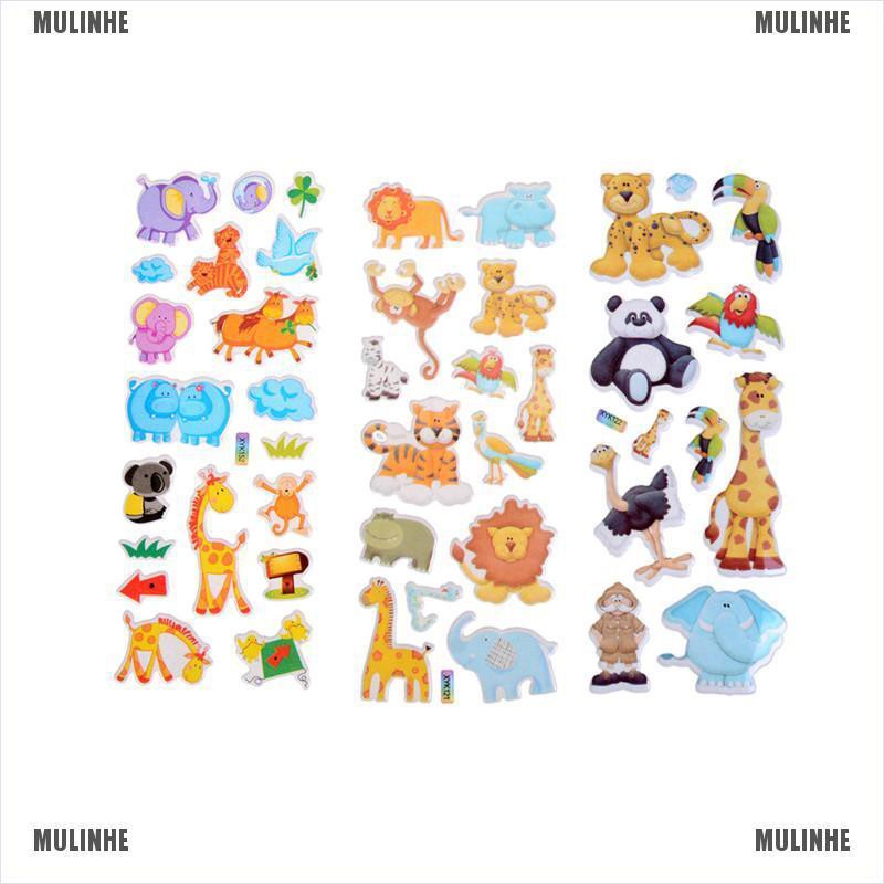 Sticker 3D Hình Sở Thú Hoạt Hình Dễ Thương Cho Bé