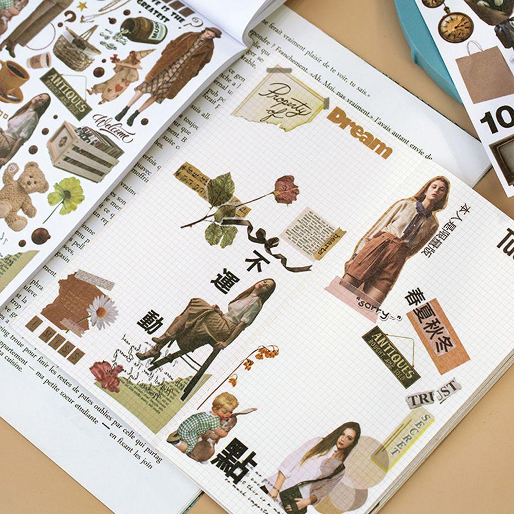 Sticker Dán Trang Trí Nhật Ký Hình Động Vật Nhiều Màu Sắc DIY