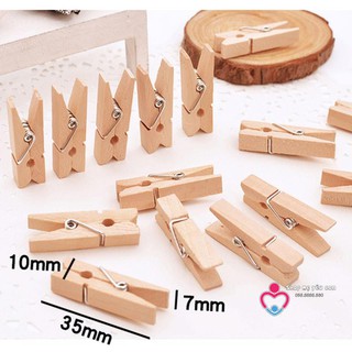 Combo 10 - 50 Kẹp Gỗ mộc luyện tay cho bé, Treo Ảnh, Treo Quần Áo
