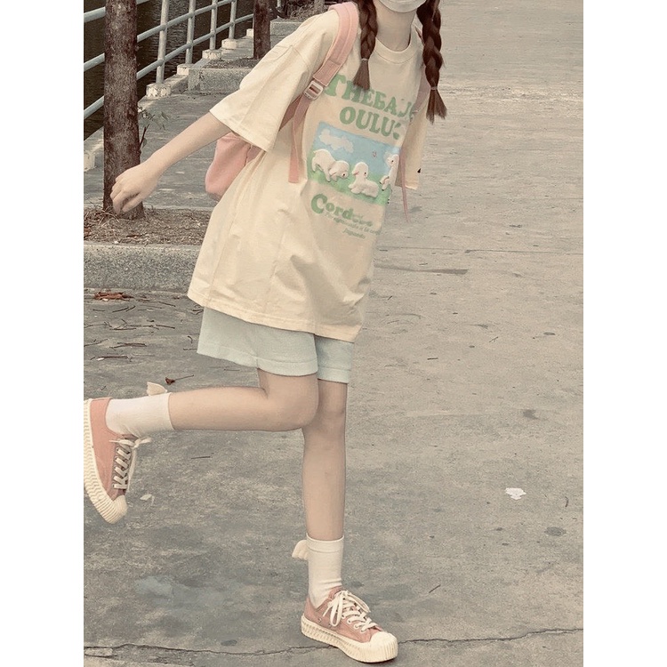 Set Bộ Đùi Áo Phông Quần Đùi Short Hình Cún Cute Kiểu Dáng Hàn Ulzzang Hottrend 2022