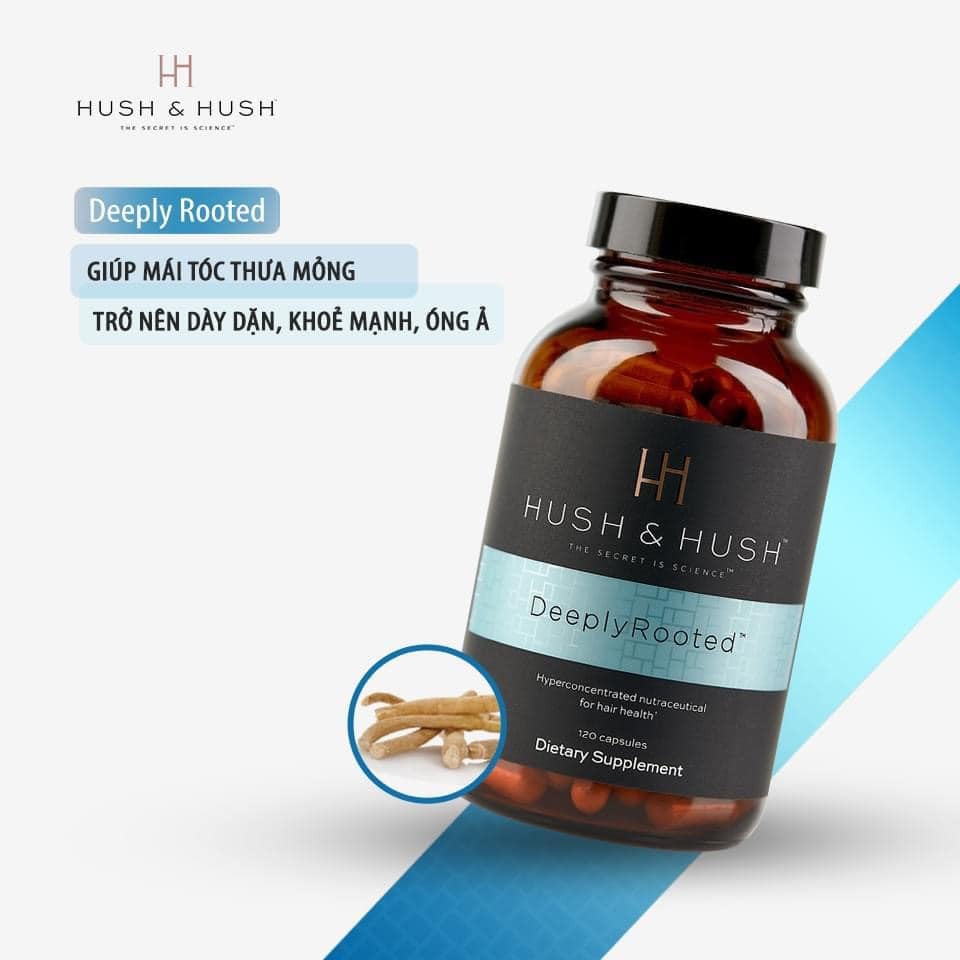 [CÓ TEM CHÍNH HÃNG] Viên Uống Chống Rụng Tóc, Phục Hồi Tóc Và Nuôi Dưỡng Tóc Bóng Khỏe Image Hush & Hush Deeply Rooted | Thế Giới Skin Care