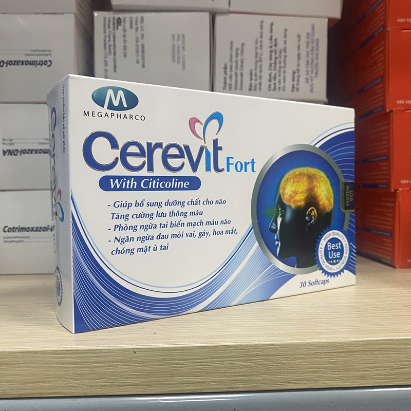 Viên uống bổ não CEREVIT FORT hoạt huyết dưỡng não, tăng cường tuần hoàn não – HỘP 30V