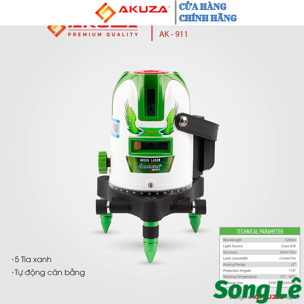 [HCM] MÁY CÂN BẰNG LASER AKUZA AK-911 - 5 TIA XANH SIÊU SÁNG - MÁY CÂN MỰC, BẮN CỐT, ĐÁNH THĂNG BẰNG FULL PHỤ KIỆN