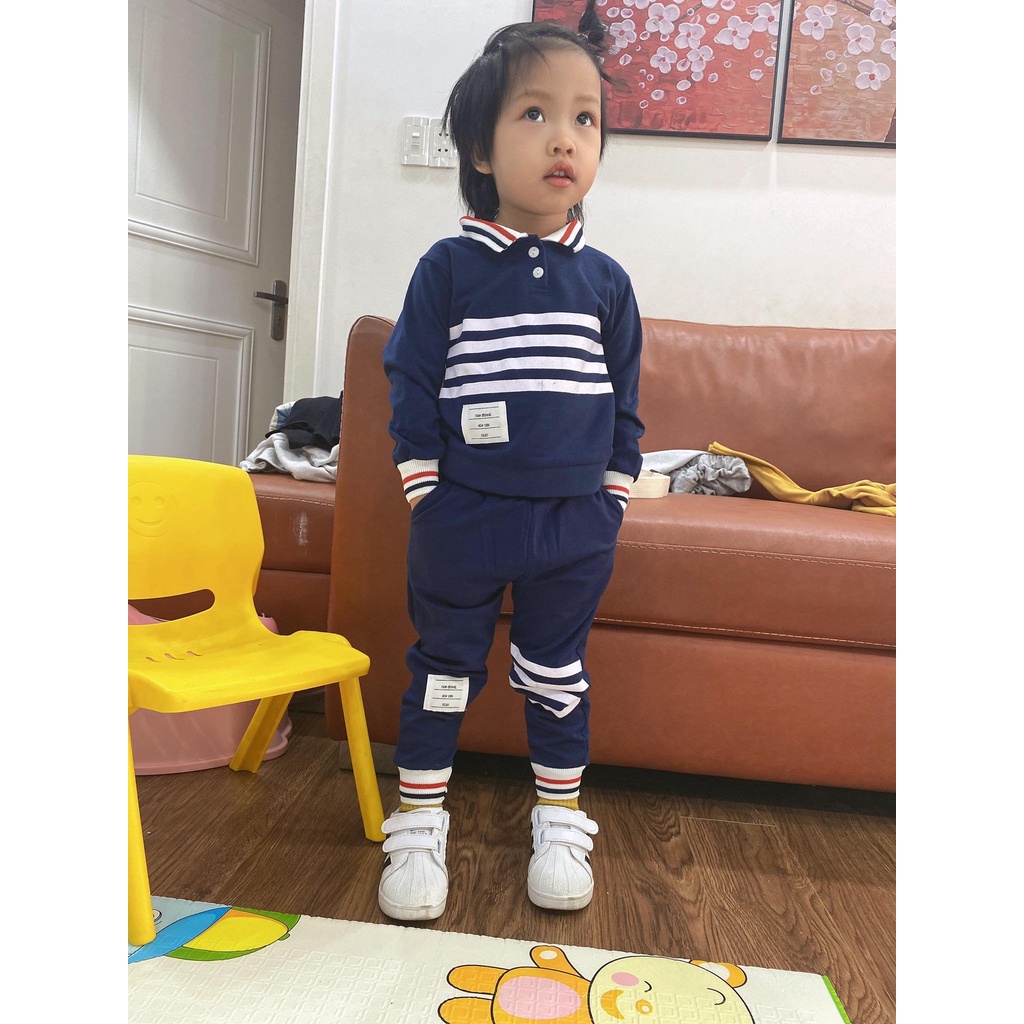 Bộ nỉ Nơ Và Cổ Bẻ cực xinh và ấm cho bé trai và bé gái Từ 7kg Đến 32kg