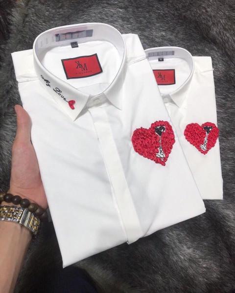 Áo sơ mi phối logo thêu chữ trên cổ thời trang cao cấp hàng shop Men's Fashion Online