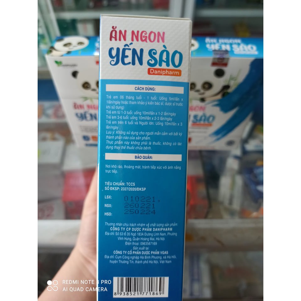 Yến sào ăn ngon DANIPHARM,giúp ăn ngủ ngon,tăng hấp thu dưỡng chất,tăng đề kháng cho bé