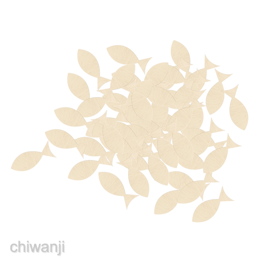 Set 50 Thẻ Gỗ Hình Cá Trang Trí Đa Dụng