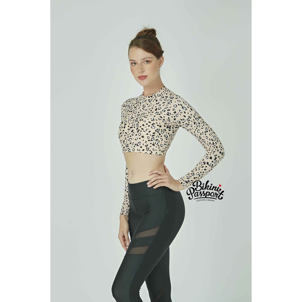Áo bơi Nữ BIKINI PASSPORT kiểu dáng tay dài Basic- màu Da báo - BS202_LEO
